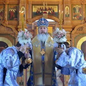 Епископ Максимилиан принял участие в торжествах к празднику Благовещения Пресвятой Богородицы в городе Саянске